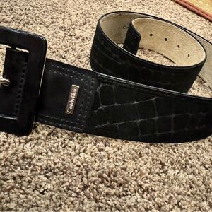 Calvin Klein Black Croc-Embossed Women's Belt